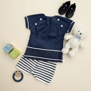 Paz Rodriguez Boys Knit Set – 12 Months | Classic Nautical Style